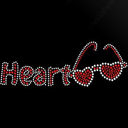 烫钻 英文 眼镜 心形 免费素材