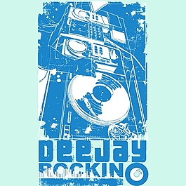 印花矢量图 图文结合 文字 英文 DJ台 免费素材