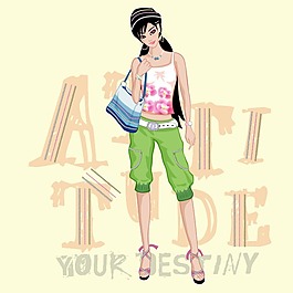 印花矢量图 印烫结合 文字 英文 女人 免费素材