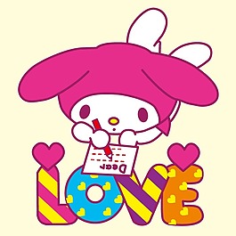 印花矢量图 可爱卡通 卡通形象 melody 卡通文字 免费素材