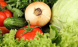 生菜 西红柿 卷心菜 包菜 洋葱 黄瓜图片