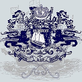 印花矢量图 徽章标记 文字 英文 缎带 免费素材