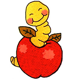 绣花 苹果 虫子 家纺 免费素材