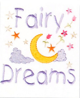 绣花 文字 英文 月亮 云朵 免费素材