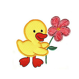 贴布 鸭子 花朵 免费素材