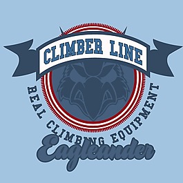 印花矢量图 徽章标记 文字 英文 缎带 免费素材