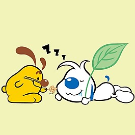 印花矢量图 可爱卡通 卡通动物 小狗 兔子 免费素材