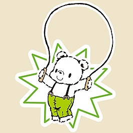 印花矢量图 可爱卡通 卡通动物 熊 跳绳 免费素材