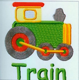 绣花 交通工具 火车 文字 英文 免费素材
