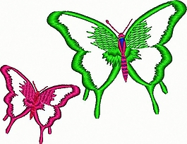 绣花 蝴蝶 家纺 免费素材