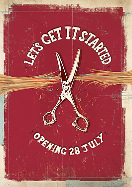 位图 插画 生活元素 剪刀 英文 免费素材