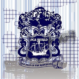 印花矢量图 徽章标记 文字 英文 缎带 免费素材