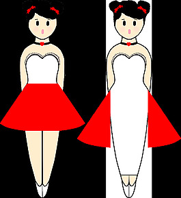 芭蕾舞红色铅笔朋友的衣服