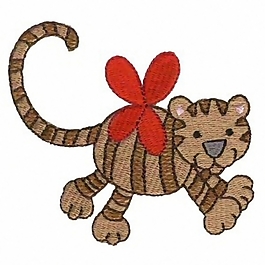 绣花 老虎 翅膀 家纺 免费素材