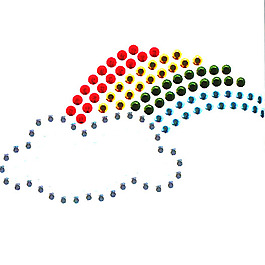 烫钻 云朵 彩虹 免费素材