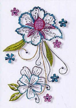 绣花 花卉 家纺 免费素材