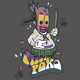 印花矢量图 可爱卡通 卡通人物 印第安人 文字 免费素材