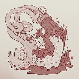 位图 插画 抽象 夸张 怪物 免费素材