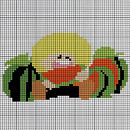 毛衫图案 吃西瓜 小男孩 西瓜 毛衣 免费素材