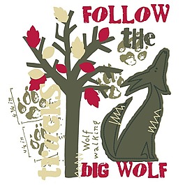 印花矢量图 女童 T恤图案 动物 狼 免费素材