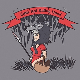 位图 插画 童趣 狼外婆 小红帽 免费素材