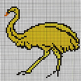 毛衫图案 鸵鸟 色彩 黑色 黄色 免费素材