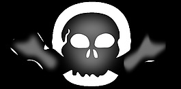 一个长着蝙蝠翅膀的头骨