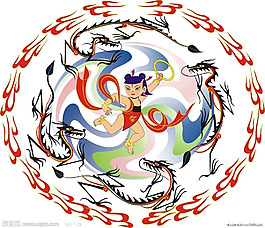 位图 靓仔装 T恤图案 中国风 潮流 免费素材