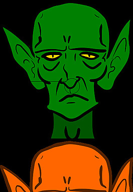 绿色耳朵的卡通人物图片