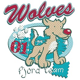 印花矢量图 男童 T恤图案 动物 狼 免费素材