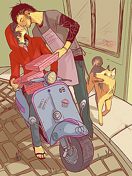 位图 抽象人物 插画 休闲 免费素材