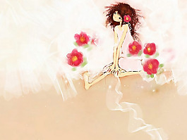 位图 插画 抽象人物 美女 免费素材