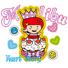 印花矢量图 女童 可爱卡通 童装 皇冠 免费素材