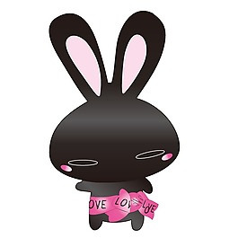 印花矢量图 时尚休闲女装 可爱 兔子 黑色 免费素材