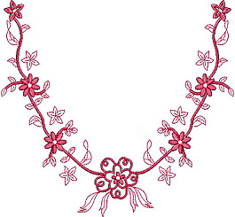 绣花 植物花卉 领边绣花 绣花衣领 领圈 免费素材