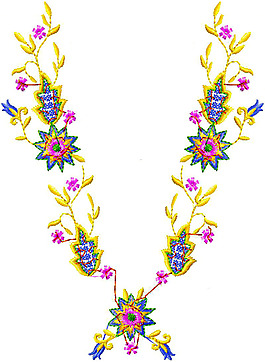 绣花 植物花卉 领边绣花 绣花衣领 领圈 免费素材