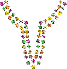 绣花 植物花卉 领边绣花 绣花衣领 领圈 免费素材