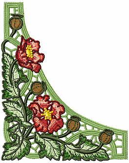 绣花 花卉 传统图案 色彩 红色 免费素材