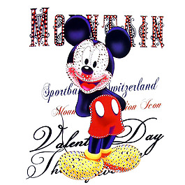 烫钻 米老鼠 米奇 卡通 色彩 免费素材