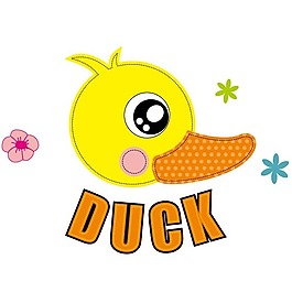 印花矢量图 鸭子 色彩 黄色 橙色 免费素材