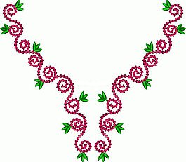 绣花 植物花卉 领边绣花 绣花衣领 领圈 免费素材