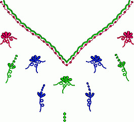 绣花 植物花卉 领边绣花 绣花衣领 领圈 免费素材