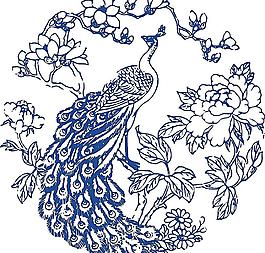 青花瓷图案 凤纹