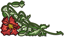 绣花 花卉 传统图案 色彩 红色 免费素材