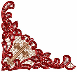 绣花 花卉 传统图案 色彩 红色 免费素材