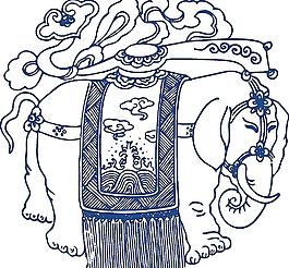 青花瓷图案 象纹