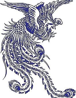 青花瓷图案 凤纹
