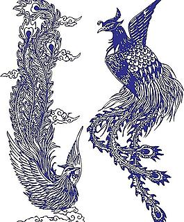 青花瓷图案 凤纹