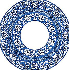 青花瓷圆形装饰图案