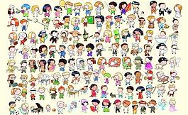 孩子们去安装美女矢量